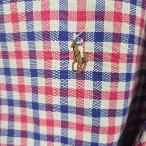 Ralph Lauren Blue Red White Gingham Old Money Patriotic Oxford Classic Shirt XLT - Picture 4 of 11